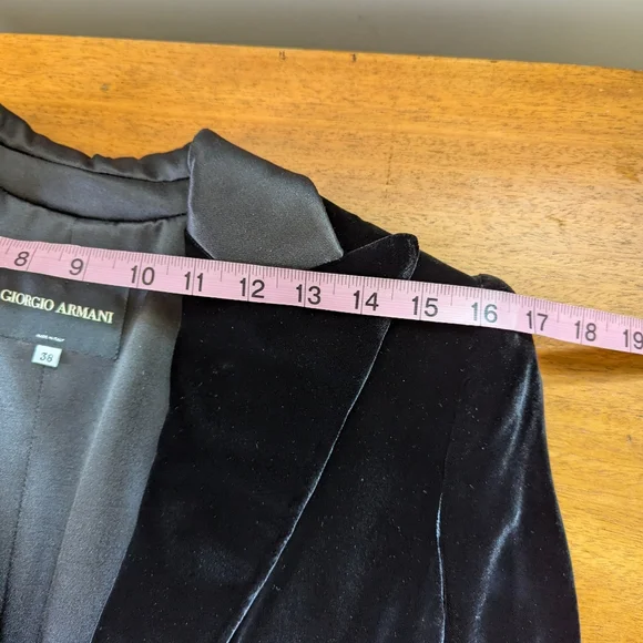 Giorgio Armani‎ Black Velvet Tuxedo Jacket